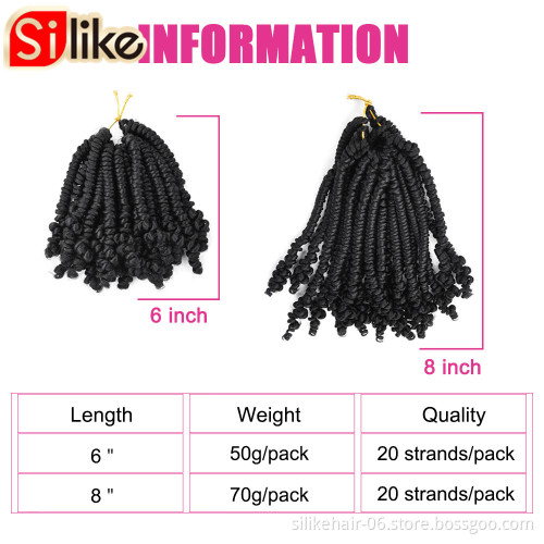 8 inch Ombre Blonde Black Spring Twist Crochet Braiding Hair Fluffy Pre-twisted Passion Twist Synthetic Hair Extensions
